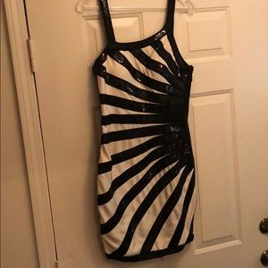 Black and White Sequin Dress